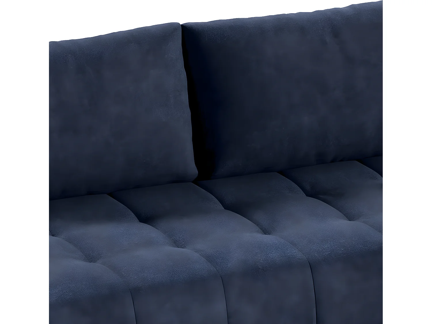 Canapé d'angle convertible droit 4 places avec coffre Jonas Bleu Marine