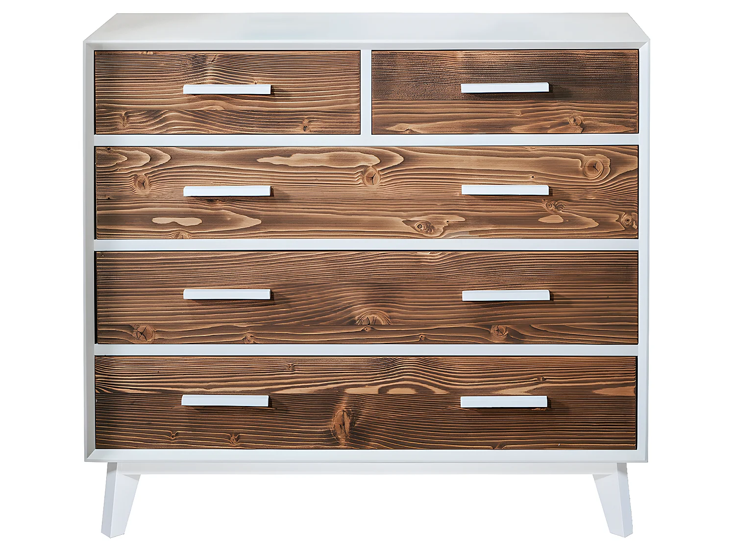 Nostalgie ladekast met 5 laden - Wit en hout