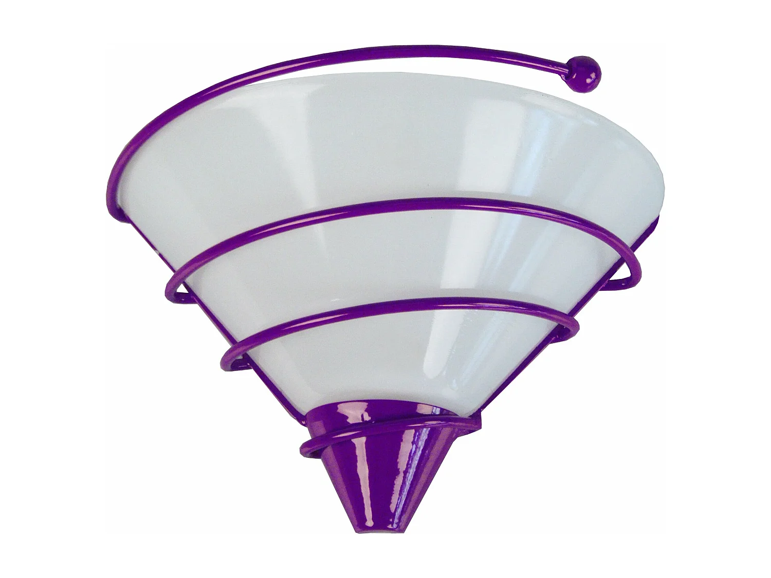 Aplique TOSEL SPIRALITO vidro cônico roxo D26 x  H14  cm
