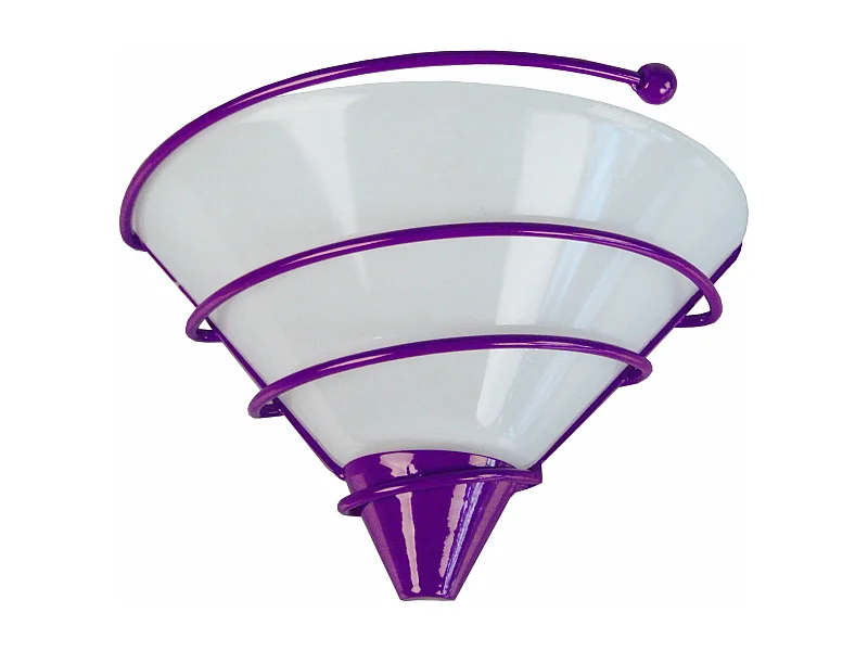 Applique verre, métal, violet 14 cm.