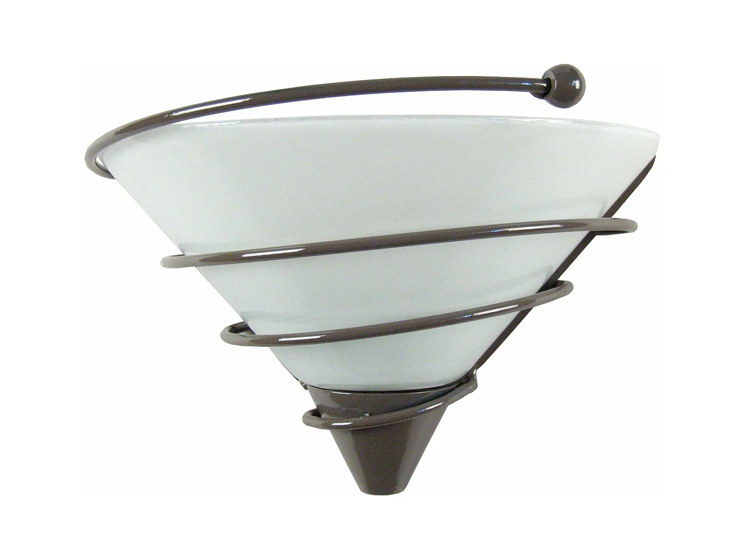 Applique verre, métal, taupe 14 cm.