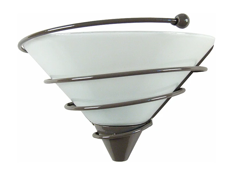 Applique verre, métal, taupe 14 cm.