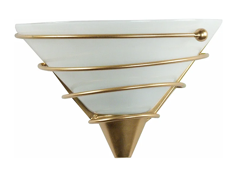 Applique verre, métal, doré 14 cm.