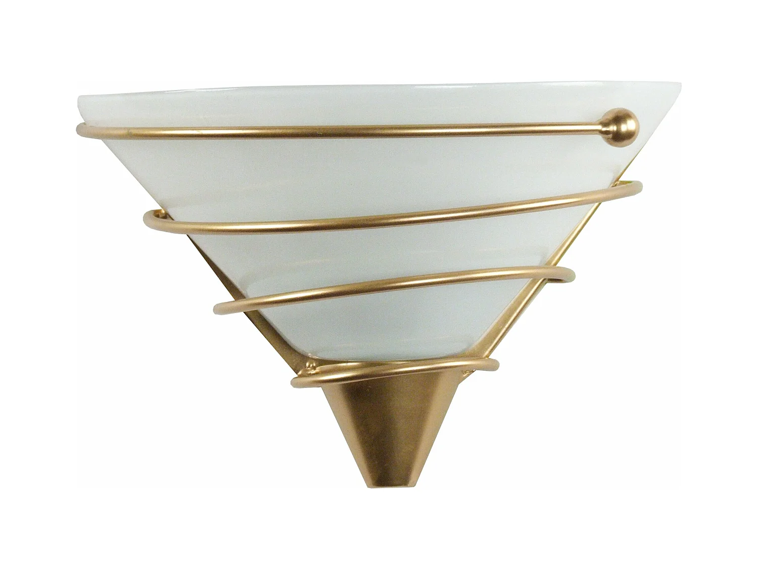 Applique verre, métal, doré 14 cm.