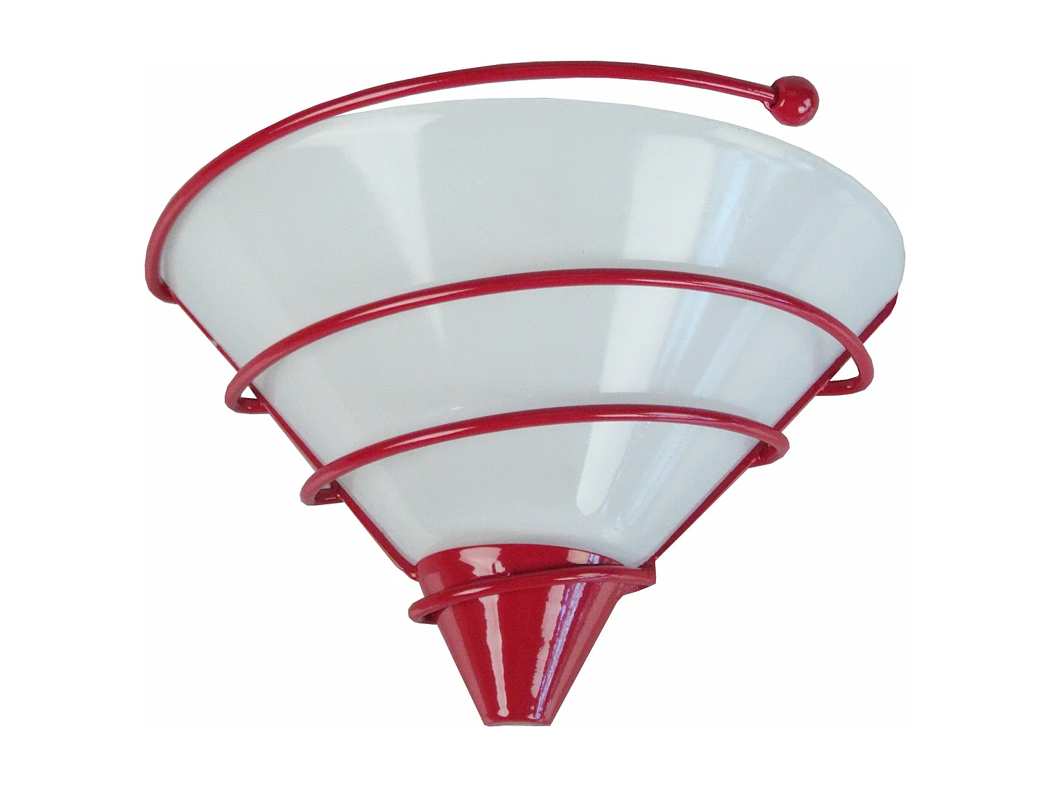 Aplique TOSEL SPIRALITO vidro cônico vermelho D26 x  H14  cm