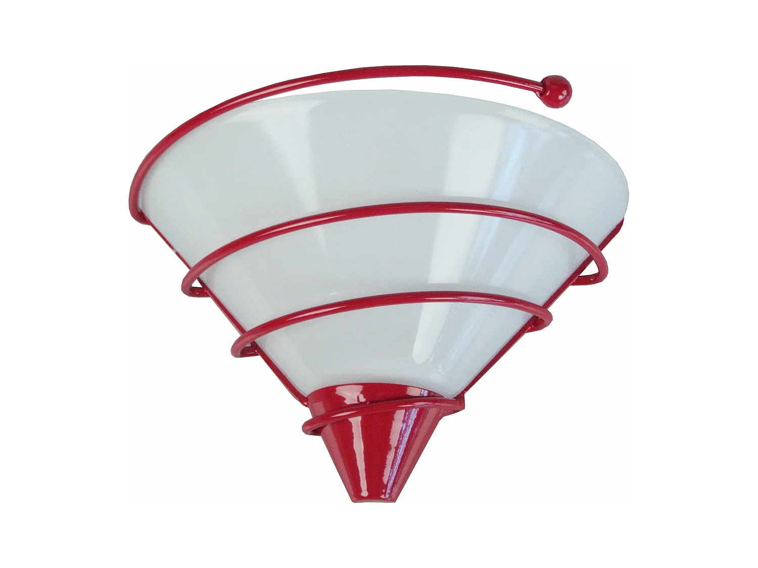 Applique verre, métal, rouge 14 cm.
