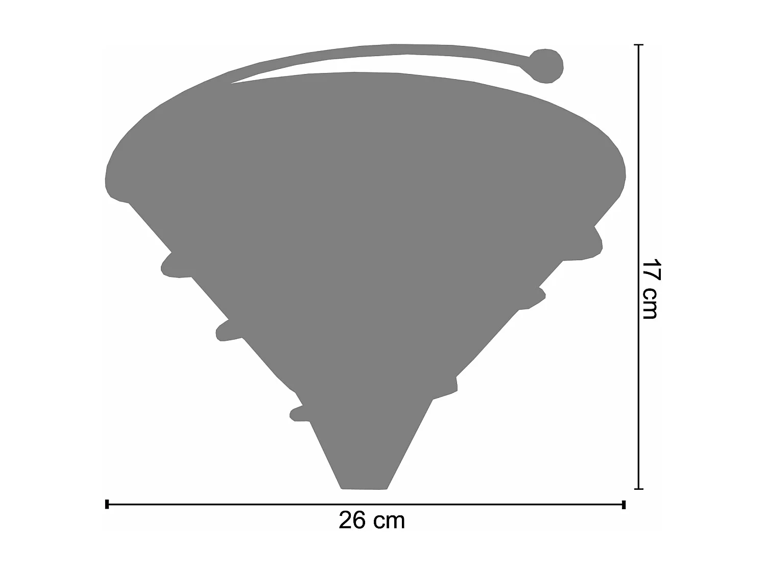 Applique verre, métal, rouge 14 cm.
