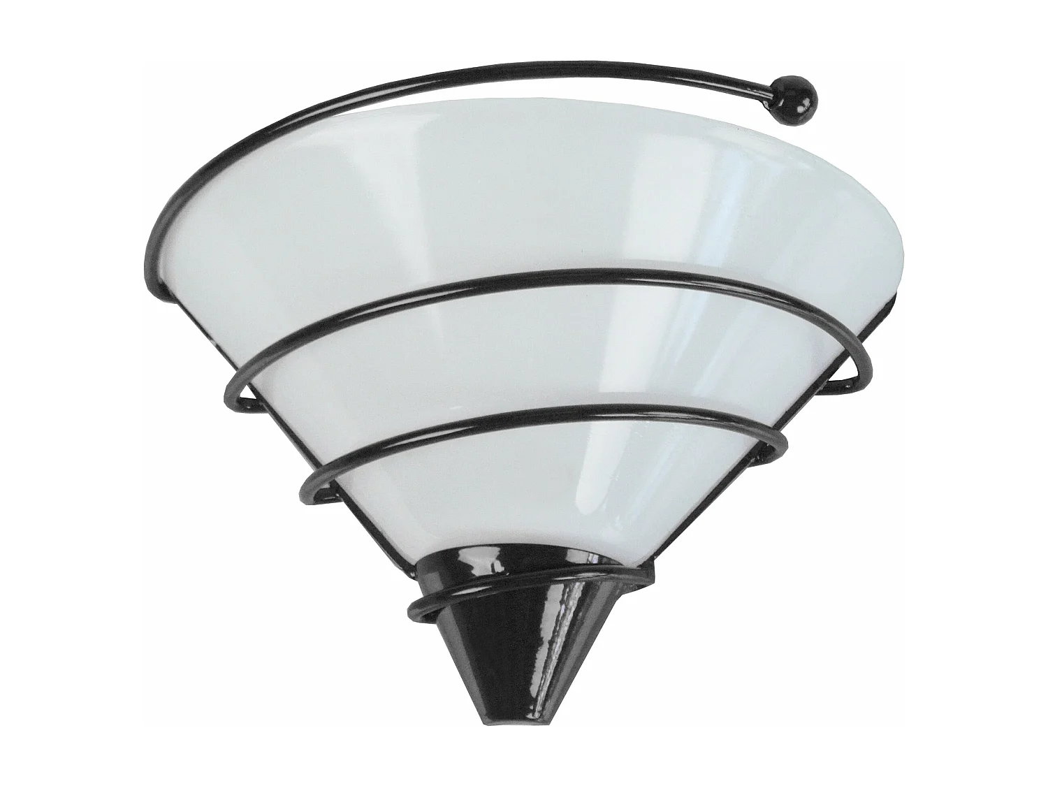 Aplique TOSEL SPIRALITO vidro cônico preto D26 x  H14  cm