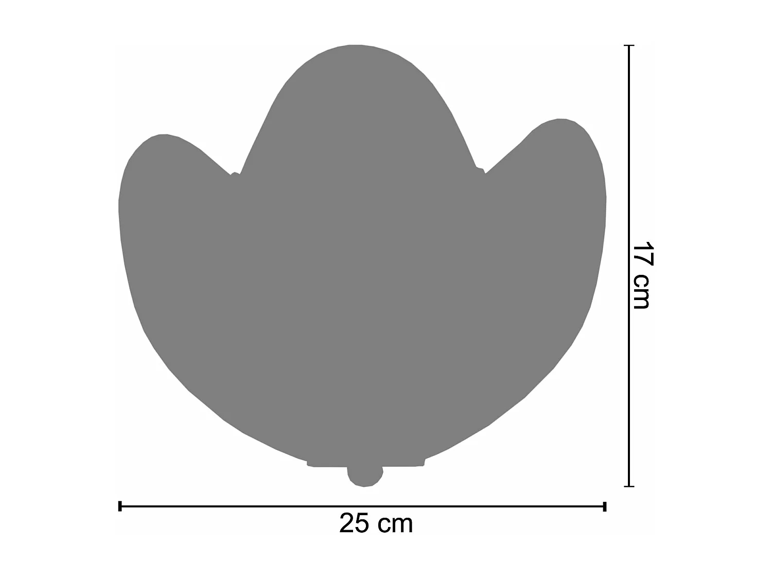 Applique acier  gris 17 cm.