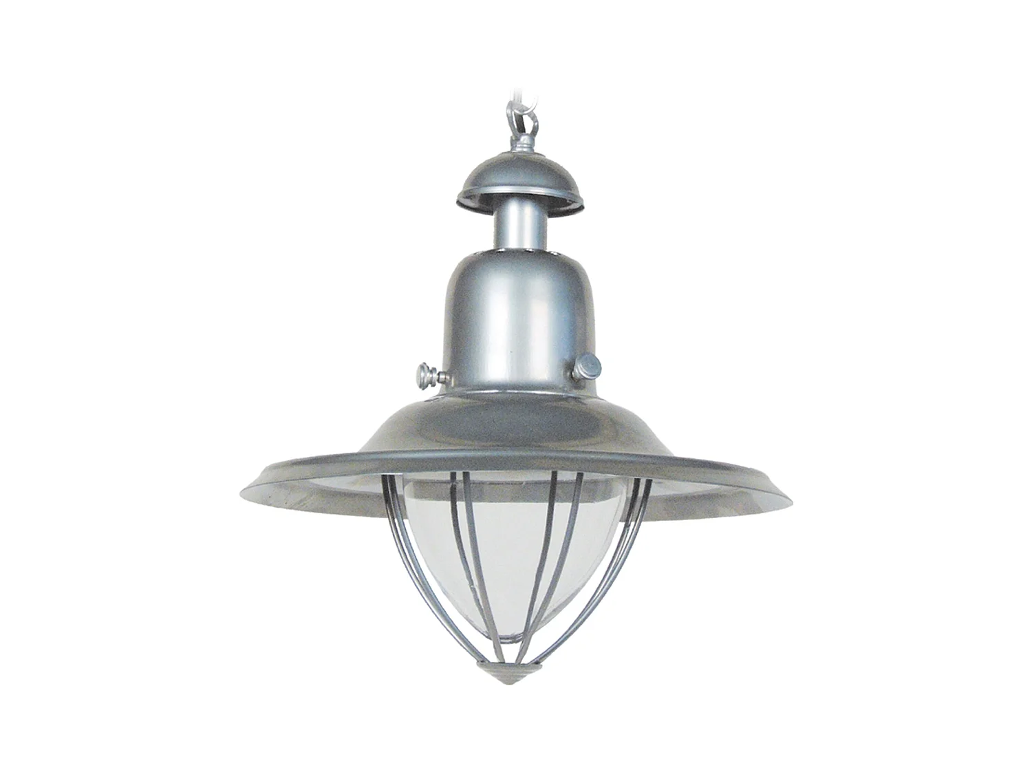 Suspension lanterne verre métal aluminium 80 cm..