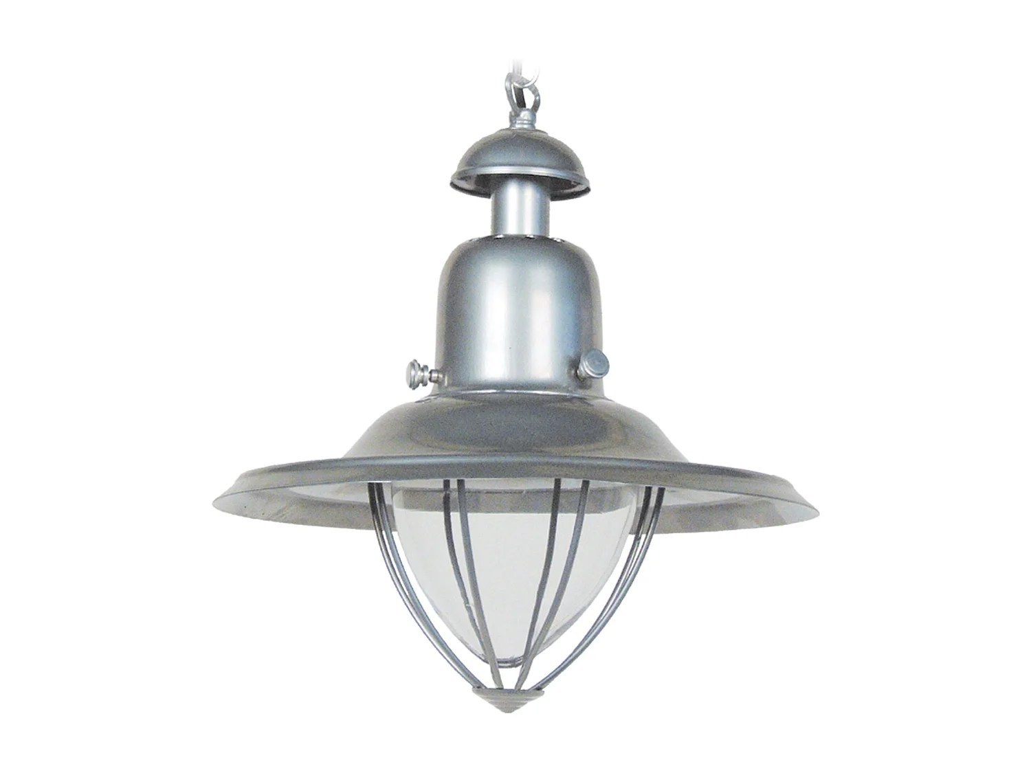 Suspension lanterne verre métal aluminium 80 cm..