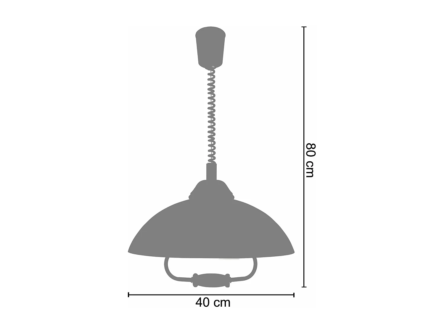 Suspension lanterne verre métal aluminium 80 cm..