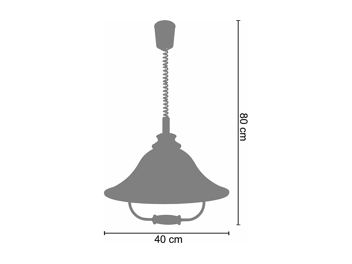 Suspension lanterne verre métal aluminium 85 cm..
