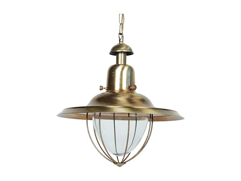 Suspensão TOSEL  ALCAZABA vidro abaulado âmbar D29 x  H75  cm