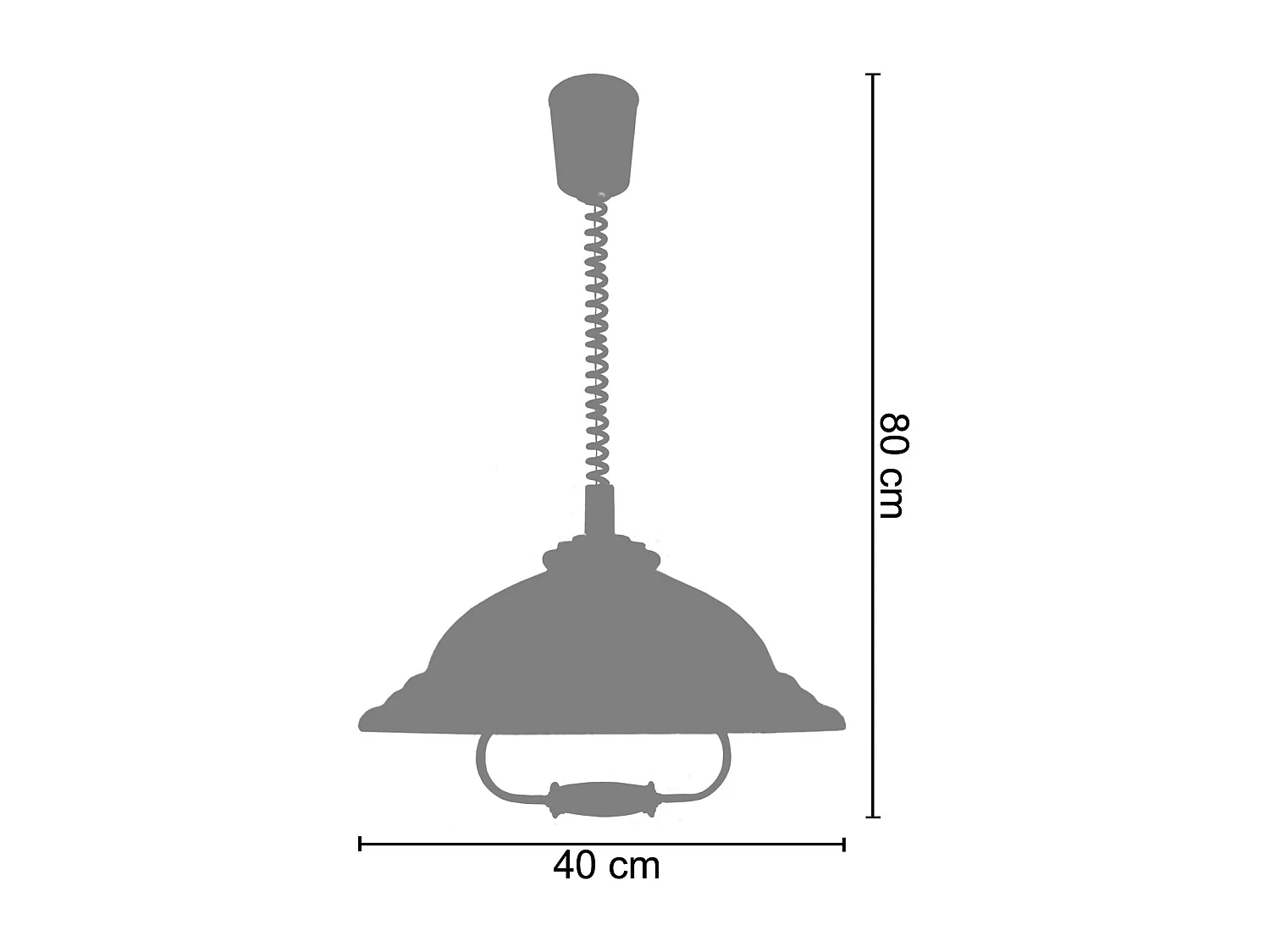 Suspension lanterne verre métal doré vieilli 80 cm..