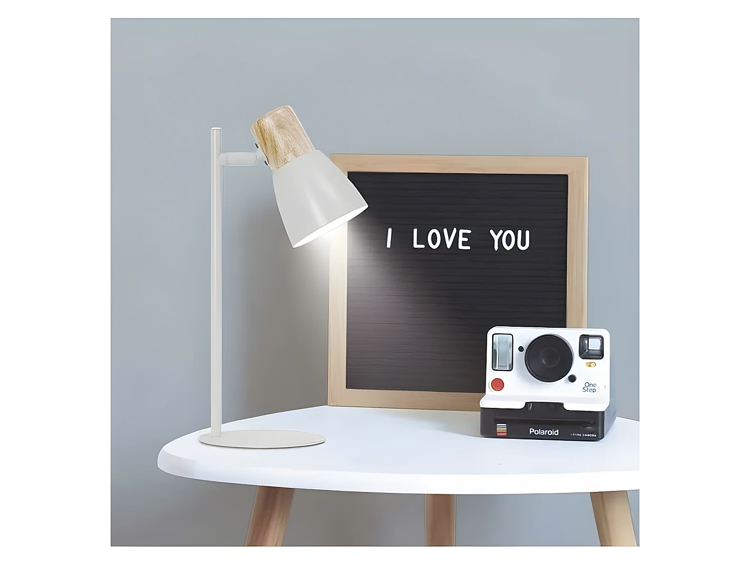 Flexo Blanco-madera Modelo Cabin De 1 Luz