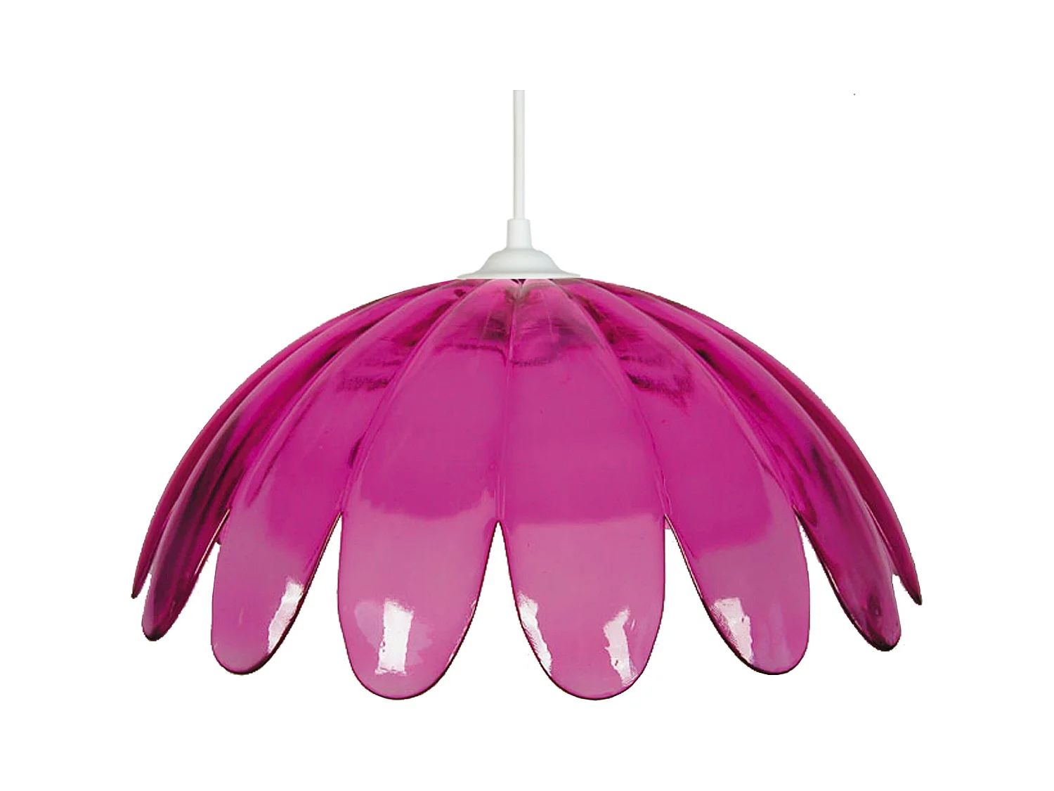 Suspension TOSEL ,verre,Rose , H 80xD35xP35cm