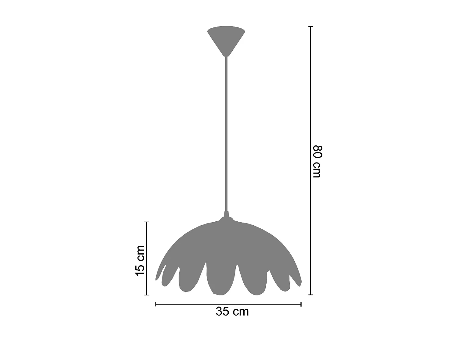 Suspensión  TOSEL ,vidrio,Rosa , A 80xD35xP35cm