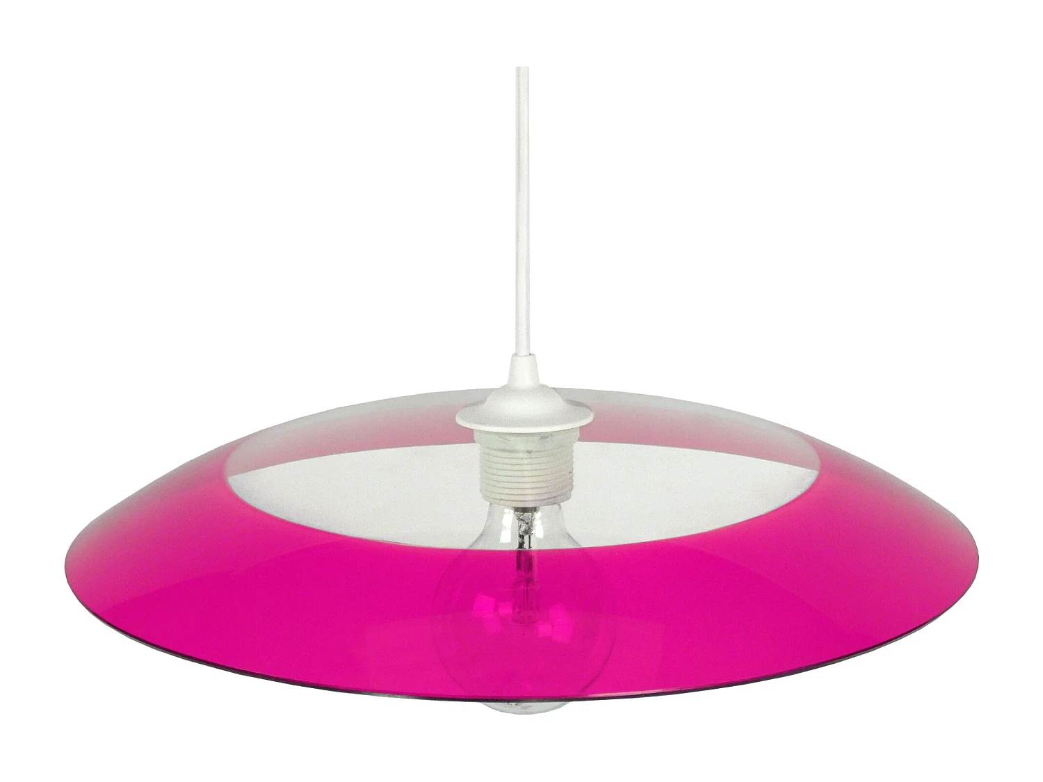 Suspensão TOSEL  ASTROIDE vidro cúpula rosa D40 x  H70  cm