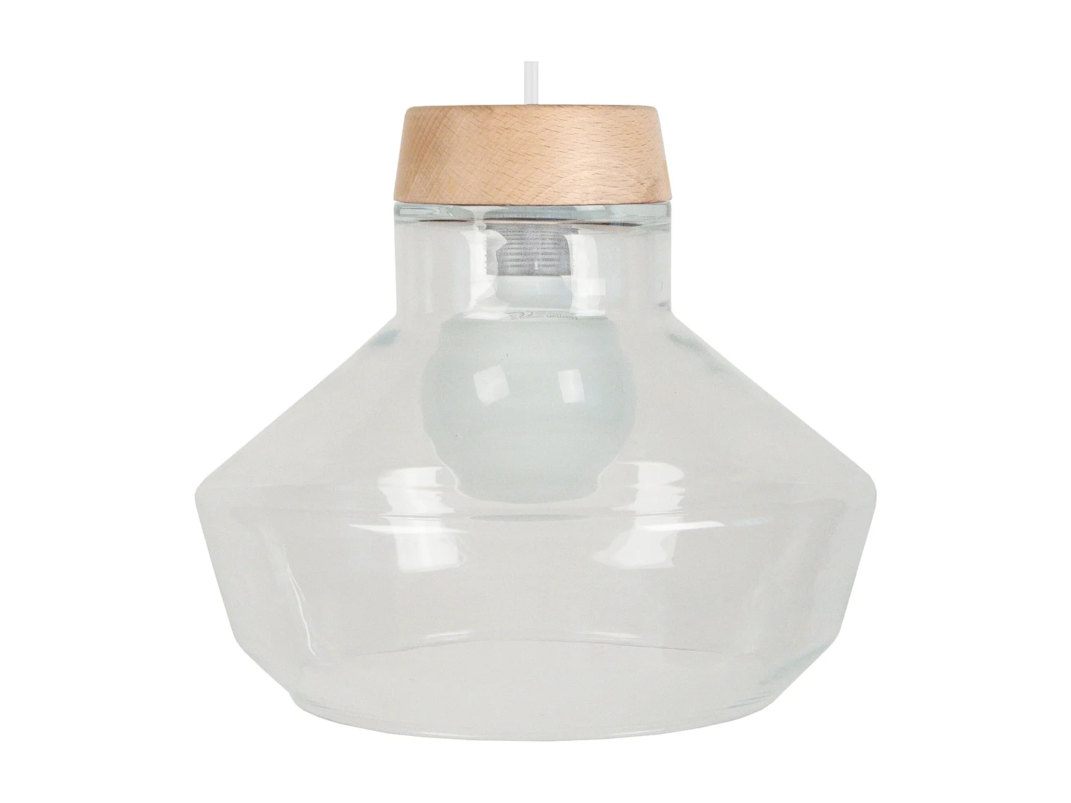 Suspension TOSEL ,verre,naturel,H84x D30xP30cm