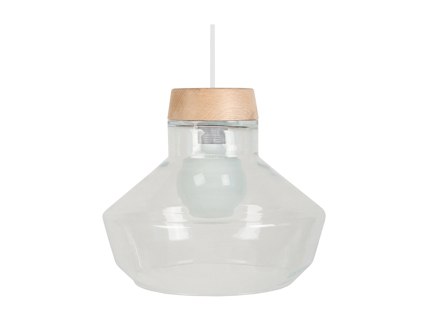 Suspension TOSEL ,verre,naturel,H84x D30xP30cm