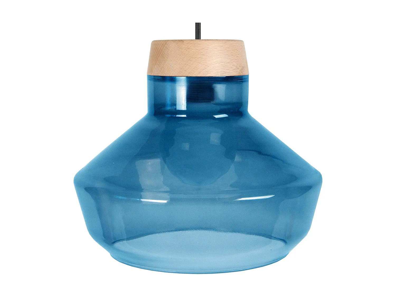 Suspensión  TOSEL ,vidrio,Azul ,A84xD30x P 30cm