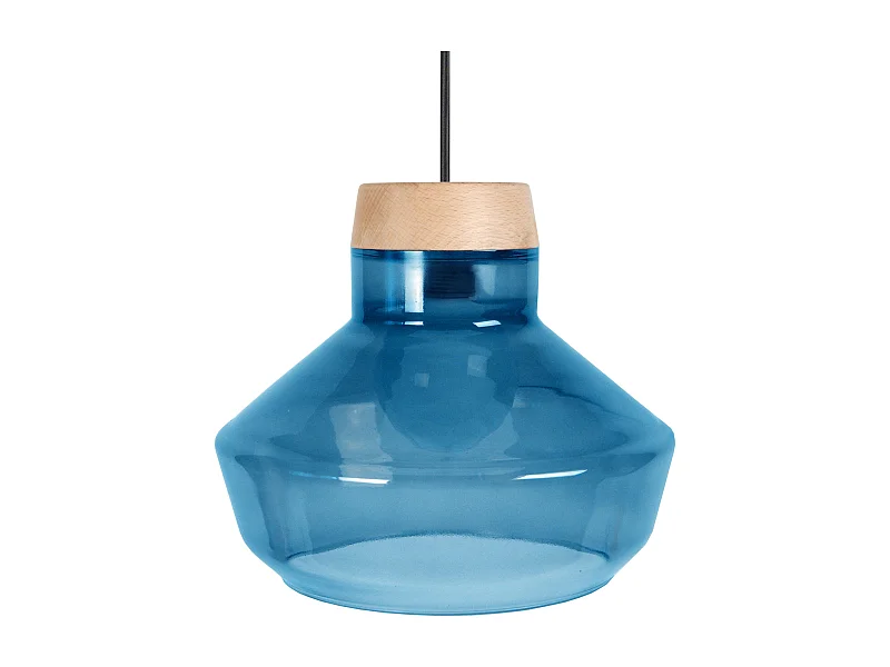 Suspension TOSEL ,verre,Bleu,H84xD30x P 30cm