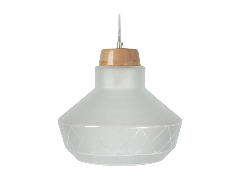 Suspensión  TOSEL ,vidrio ,Gris , A84xD30xP30cm