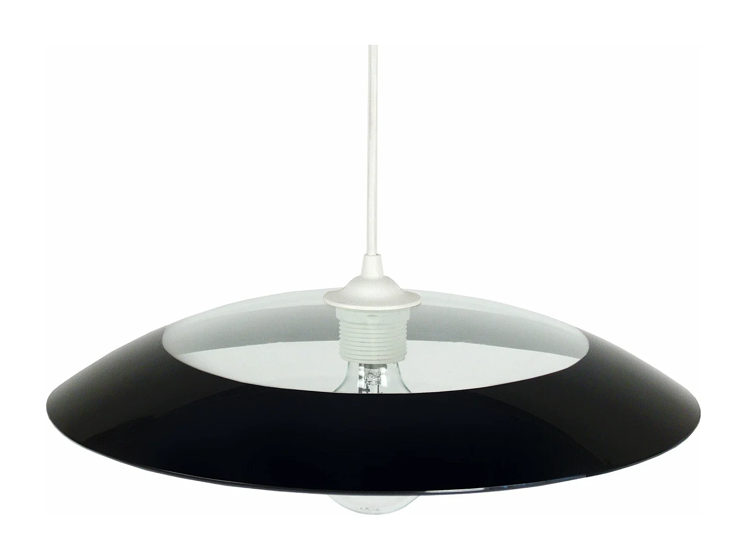 Suspensão TOSEL  ASTROIDE vidro cúpula preto D40 x  H70  cm