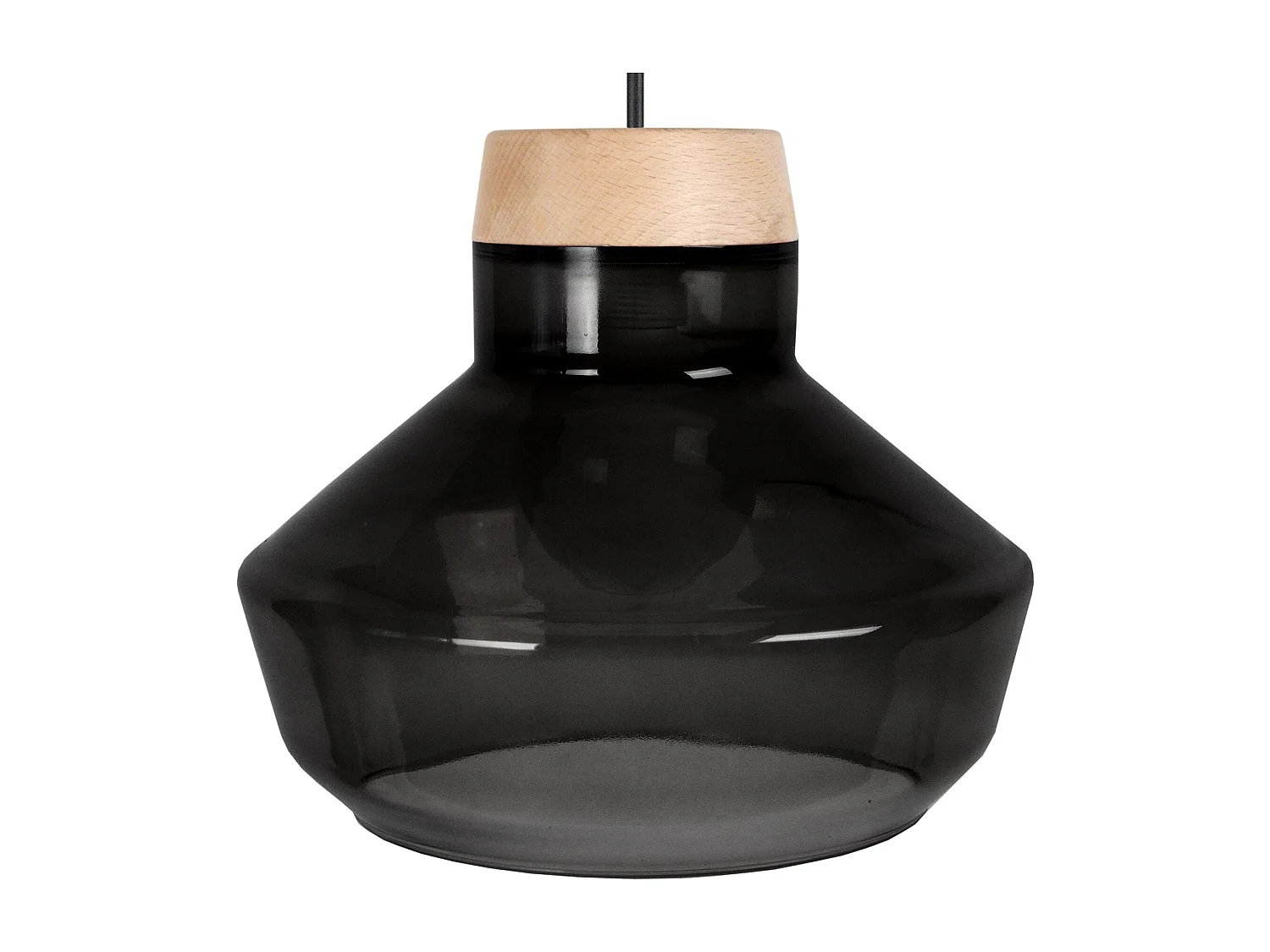 Suspensión  TOSEL , vidrio,Negro ,A85xD30xP30cm