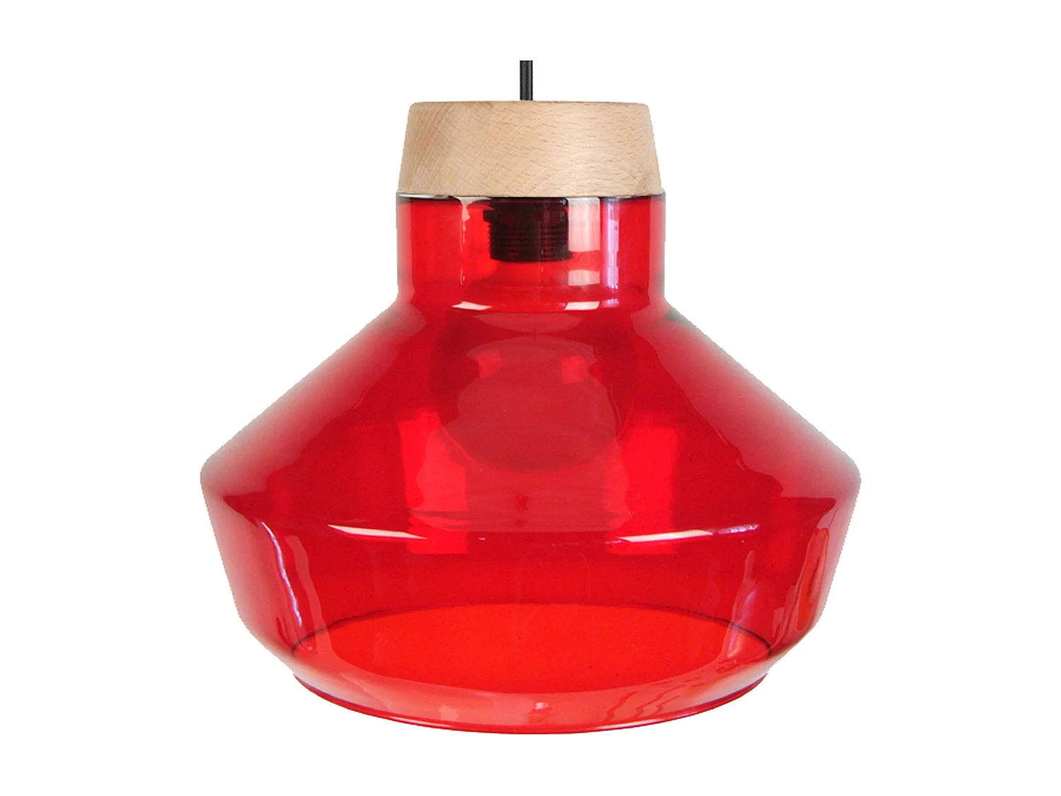 Suspension TOSEL ,verre,Rouge ,H84xD30x P30cm