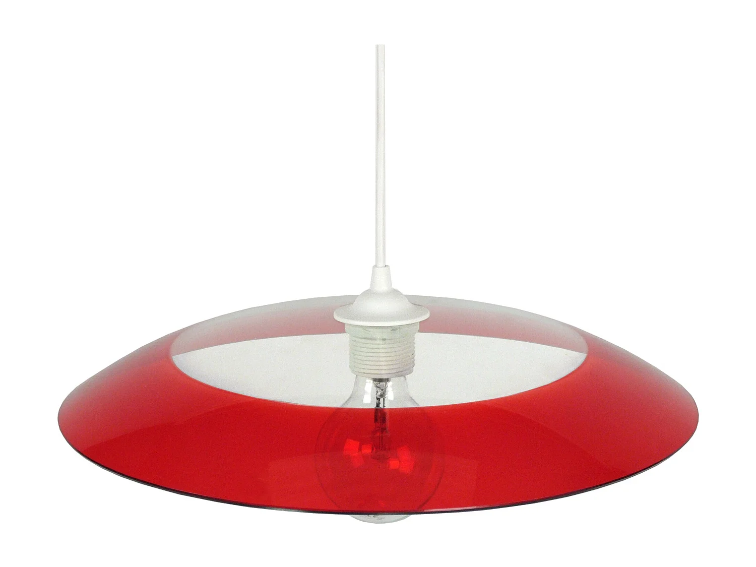 Suspensão TOSEL  ASTROIDE vidro cúpula carmim D40 x  H70  cm