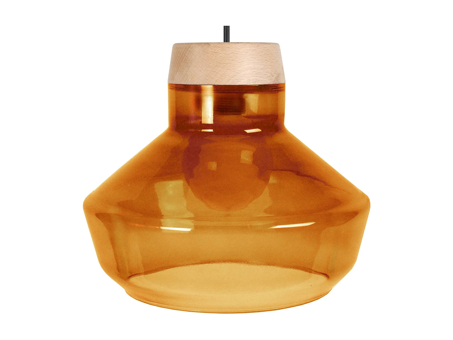 Suspension TOSEL ,verre,Jaune ,H84x D 30xP30cm