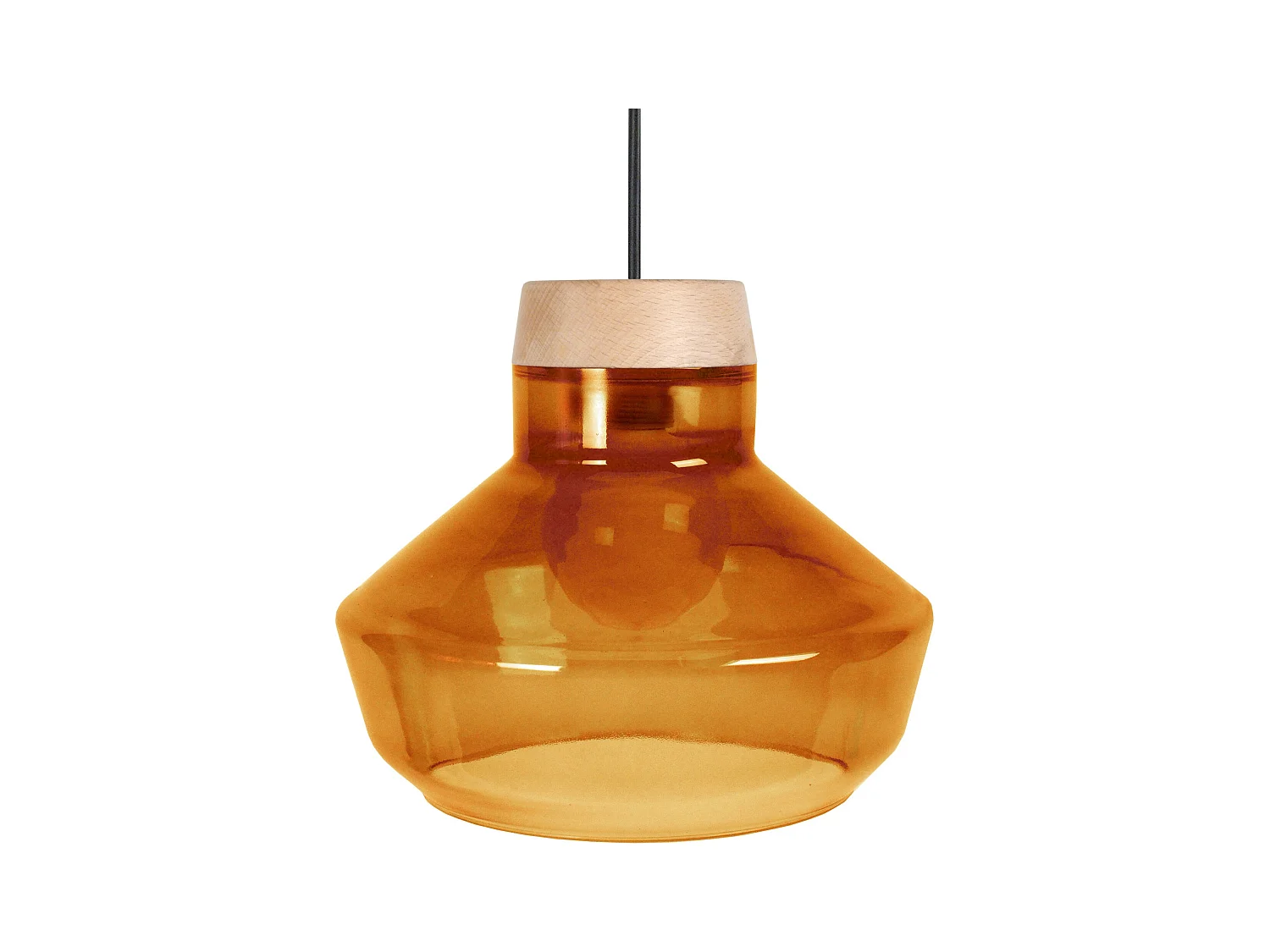 Suspensión  TOSEL ,vidrio,AMARILLO,A84x D 30xP30cm