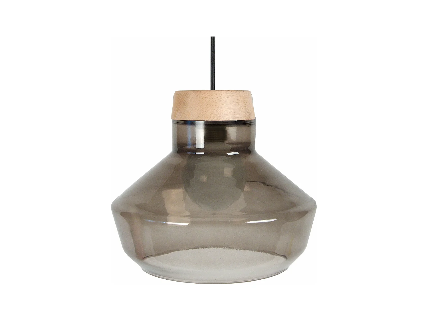 Suspensión  TOSEL ,vidrio,Negro ,A84xD 30xP30cm