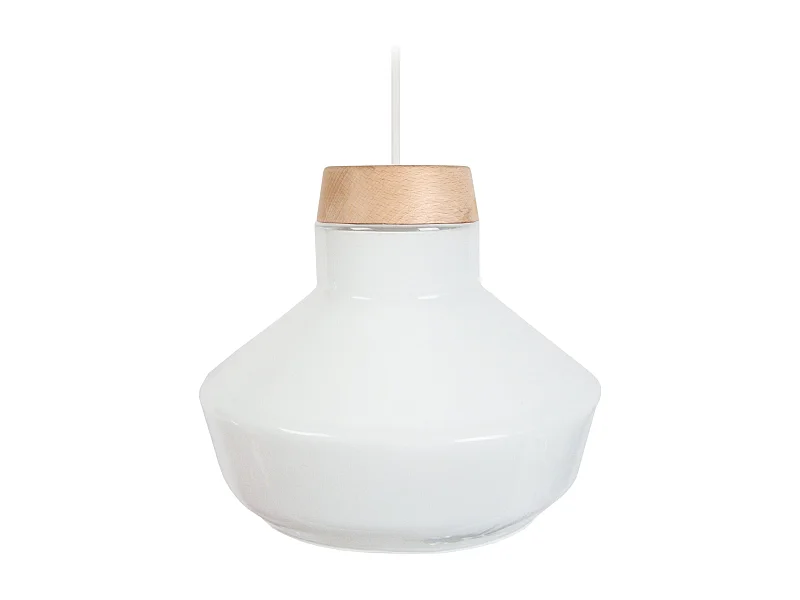 Suspension TOSEL ,verre,Blanc ,H 84xD30xP30cm