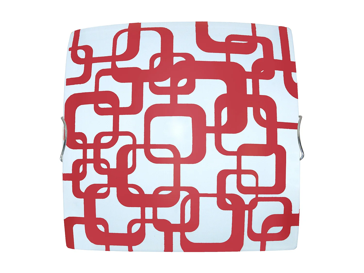 Plafón TOSEL ,vidrio,Rojo,A15xD30xP30cm