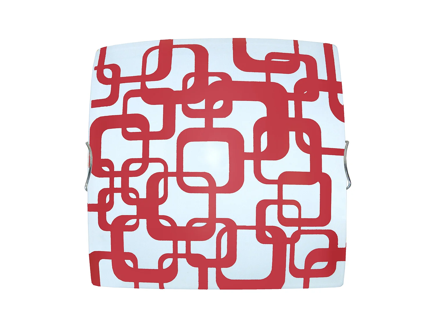 Plafonnier TOSEL ,verre,Rouge ,H15xD30xP30cm