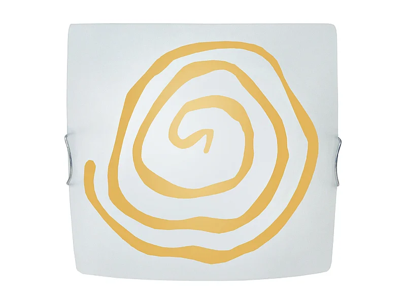 Plafonnier TOSEL ,verre,Jaune ,H15xD 30xP30cm