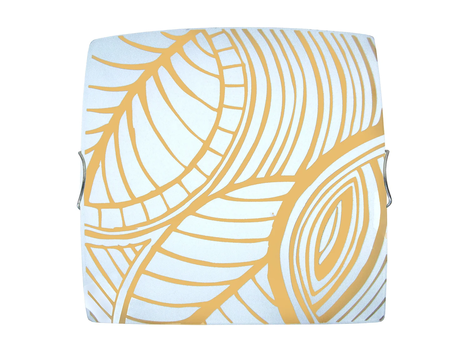 Plafonnier TOSEL ,verre,Jaune , H 15xD30xP30cm