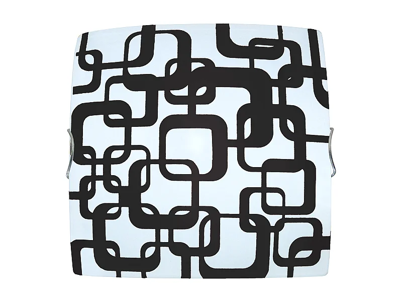 Plafonnier TOSEL ,verre,Noir ,H 15x D30xP30 cm