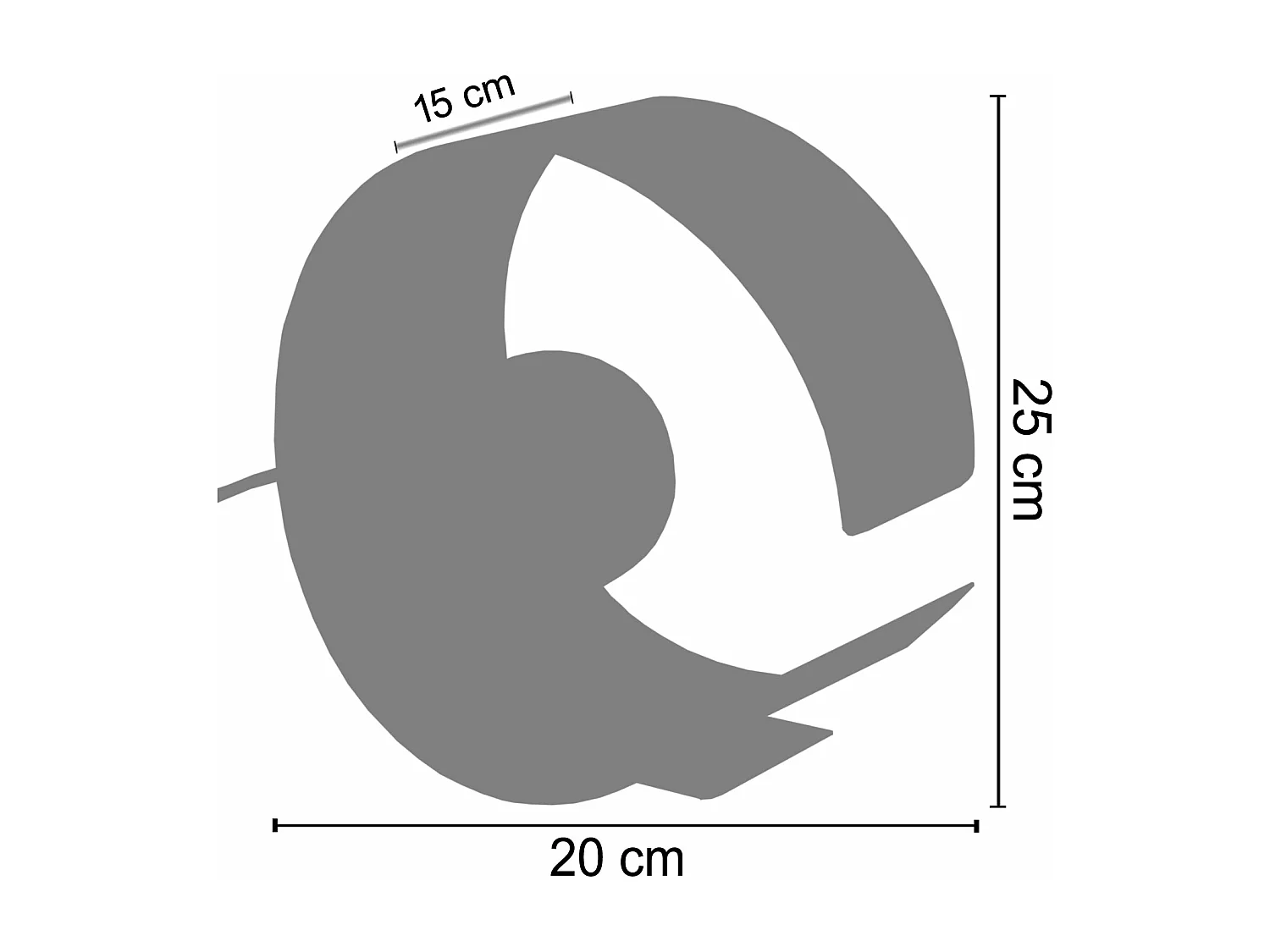 Lampe de chevet demi cylindre métal  aluminium 25 cm.