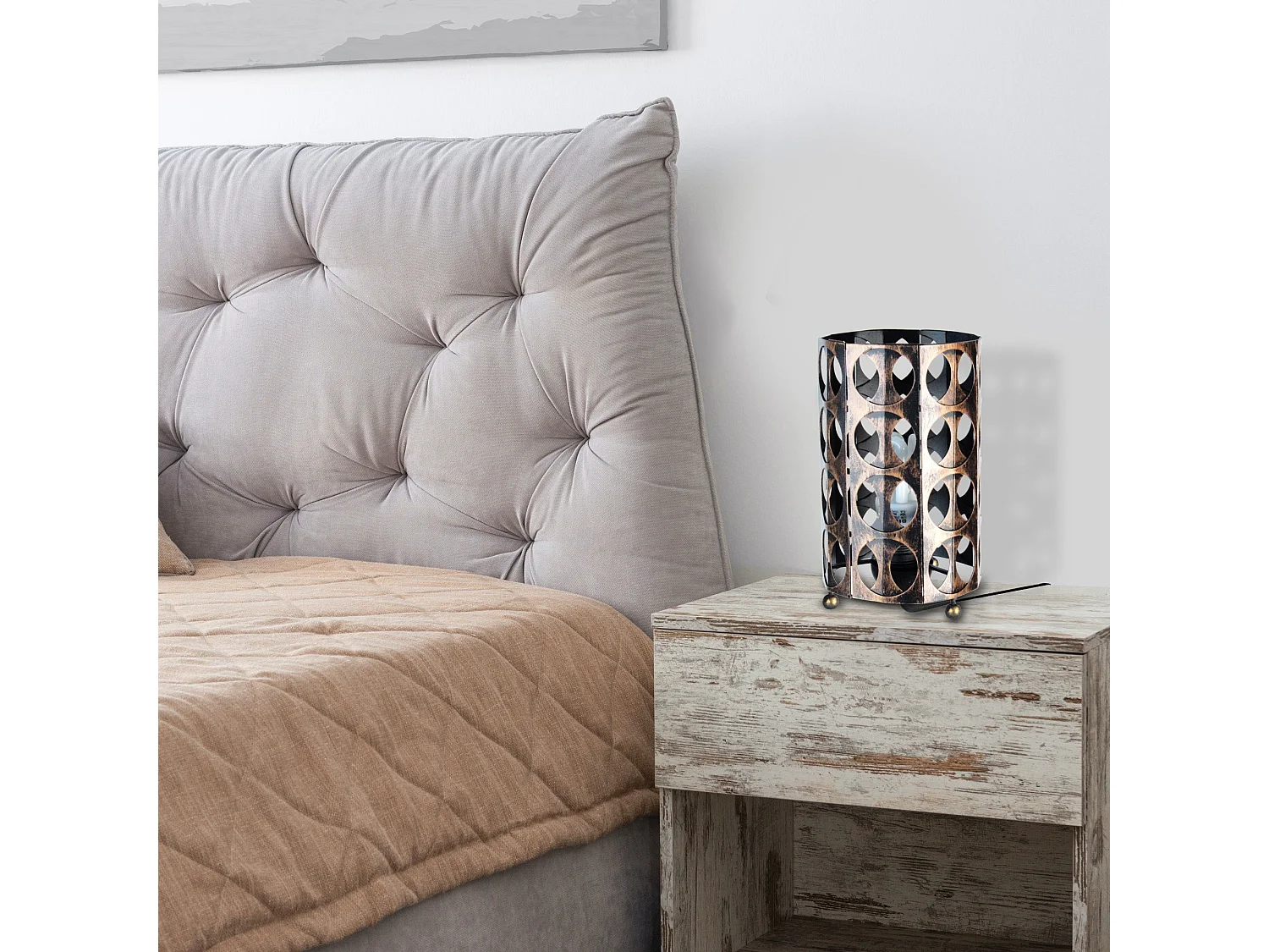 Candeeiro de sala TOSEL ESPOO tecido vaso cetim D40 x  H52  cm