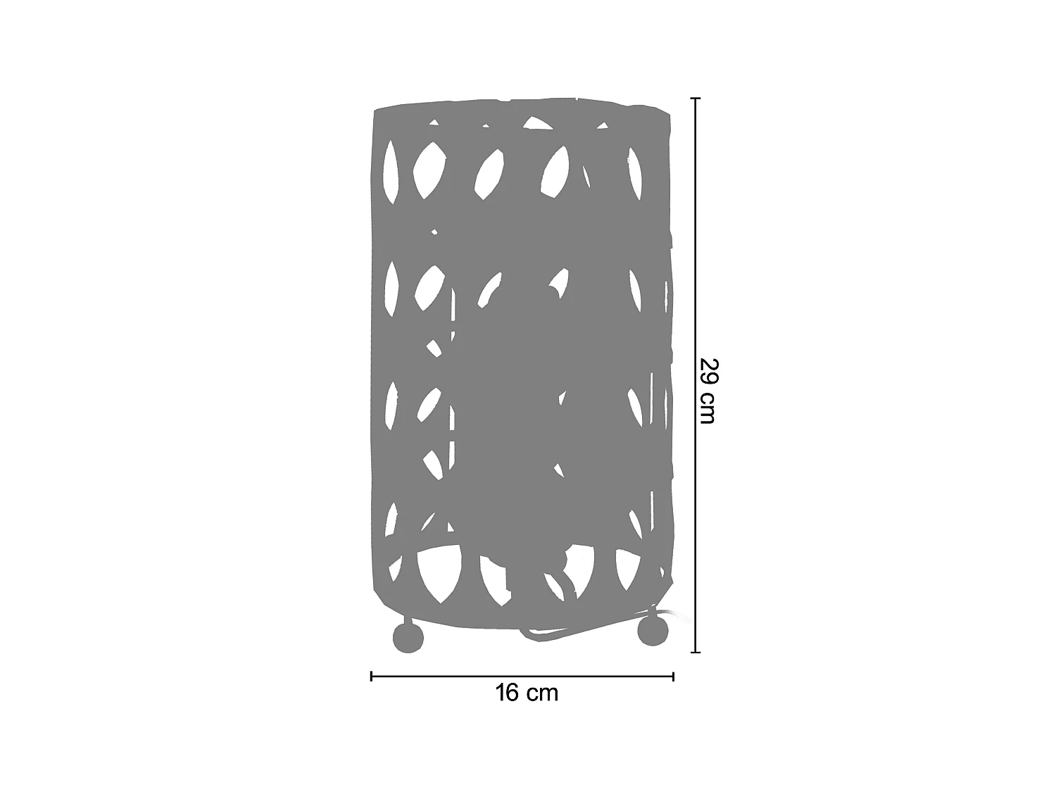 Lampada da tavolo metallo cilindrico ZIN nero or D'16cm