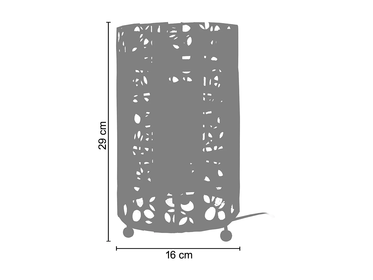 Lámpara de noche TOSEL ,metal,Negro ,A29xD16xP16cm