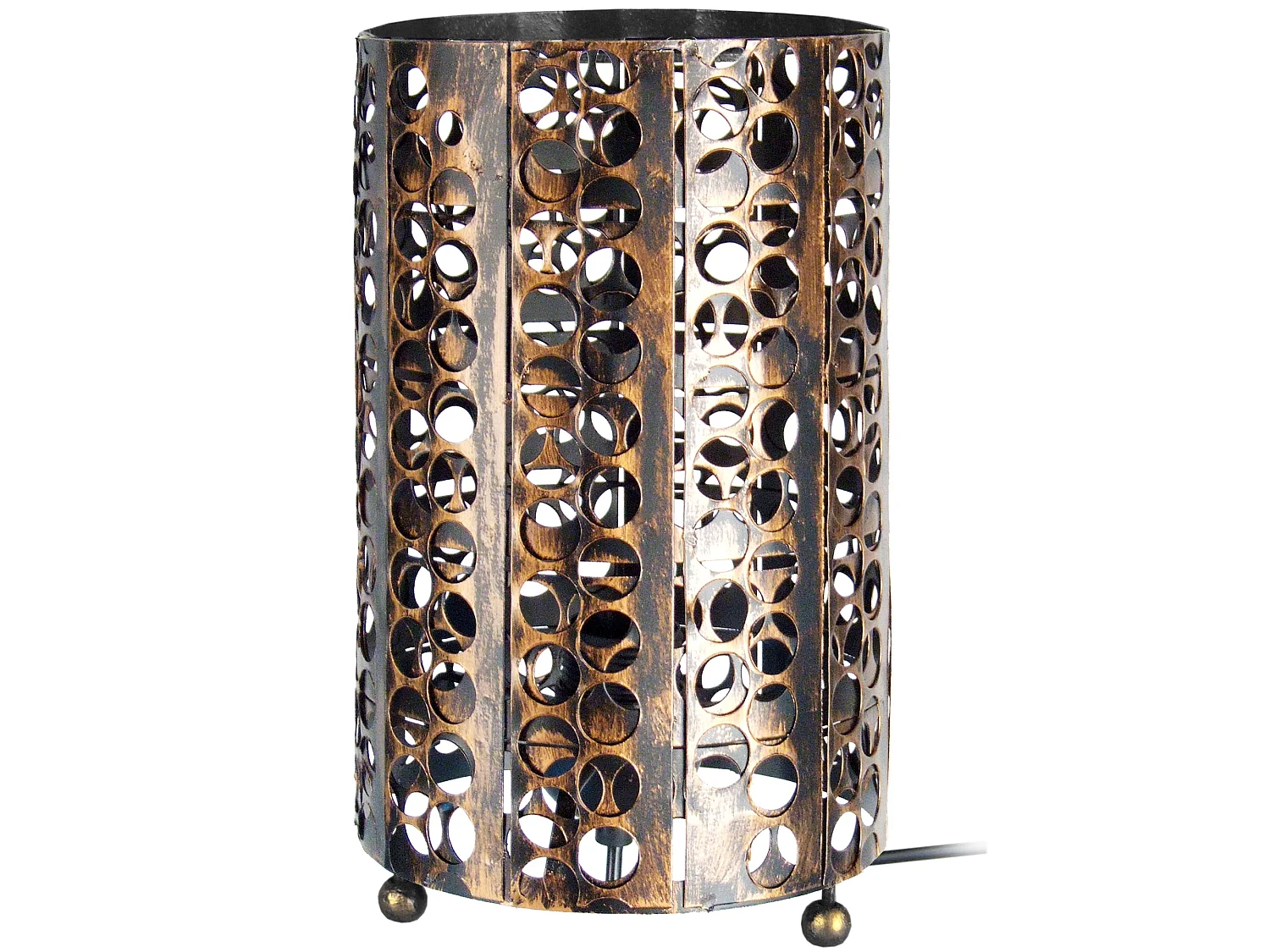 Lampada da tavolo metallo cilindrico ZEN bianco  or D'18 cm