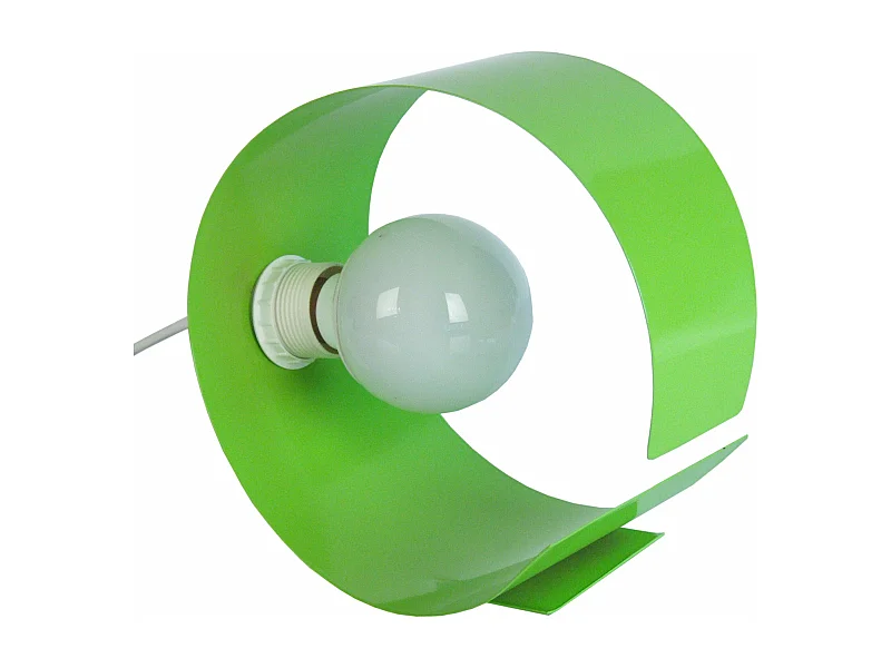 Lampe de chevet demi cylindre métal  vert 25 cm.