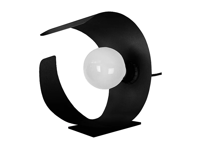 Lampe de chevet demi cylindre métal  noir 25 cm.