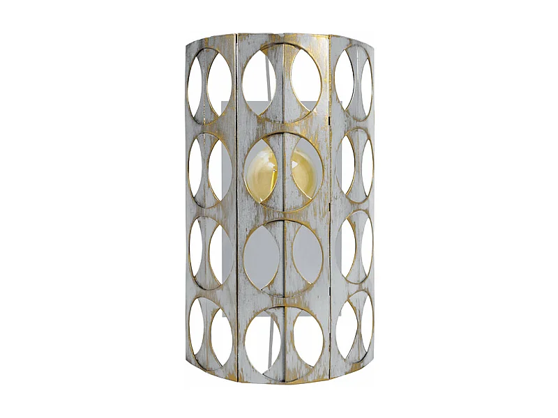 Aplique TOSEL ZIN metal meio cilindro cinza D16 x  H10  cm