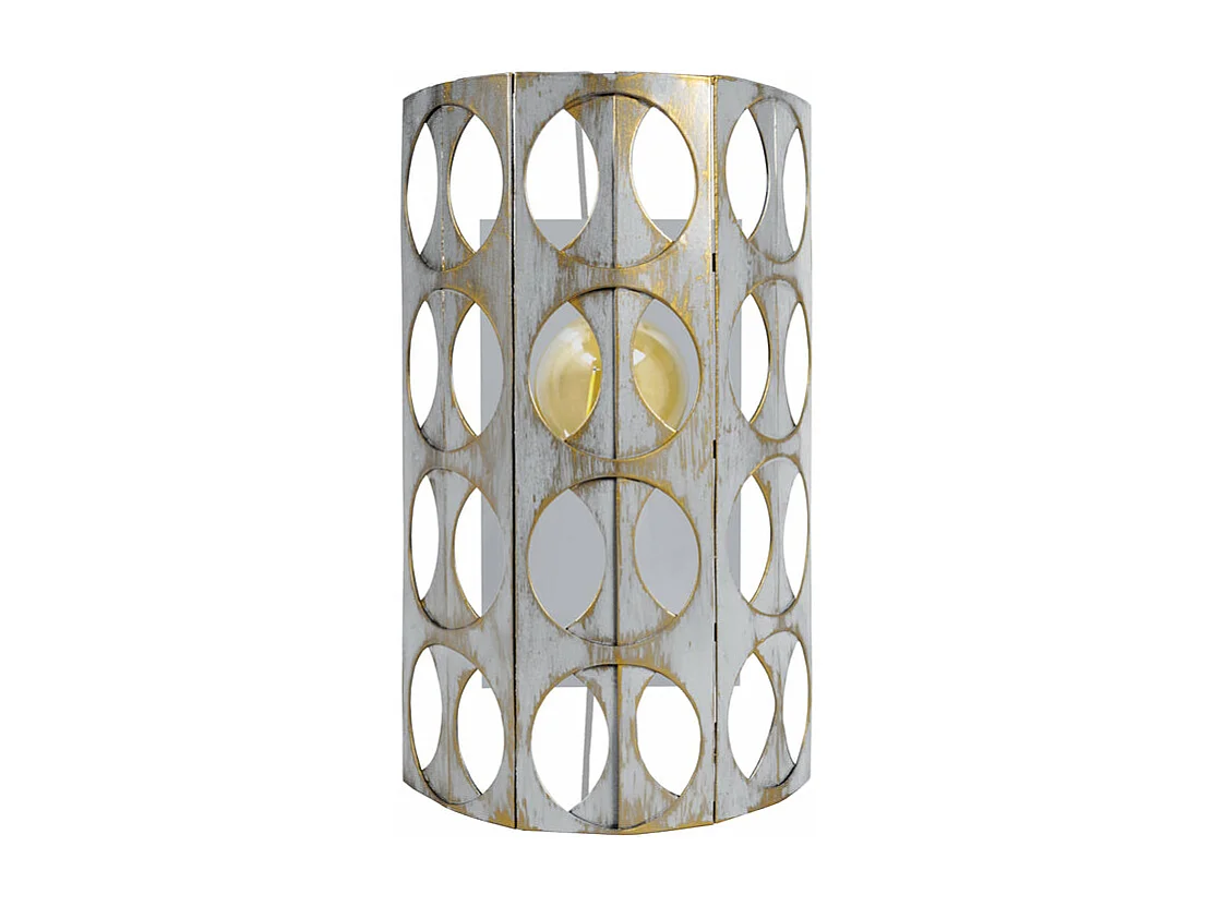 Aplique TOSEL ZIN metal meio cilindro cinza D16 x  H10  cm